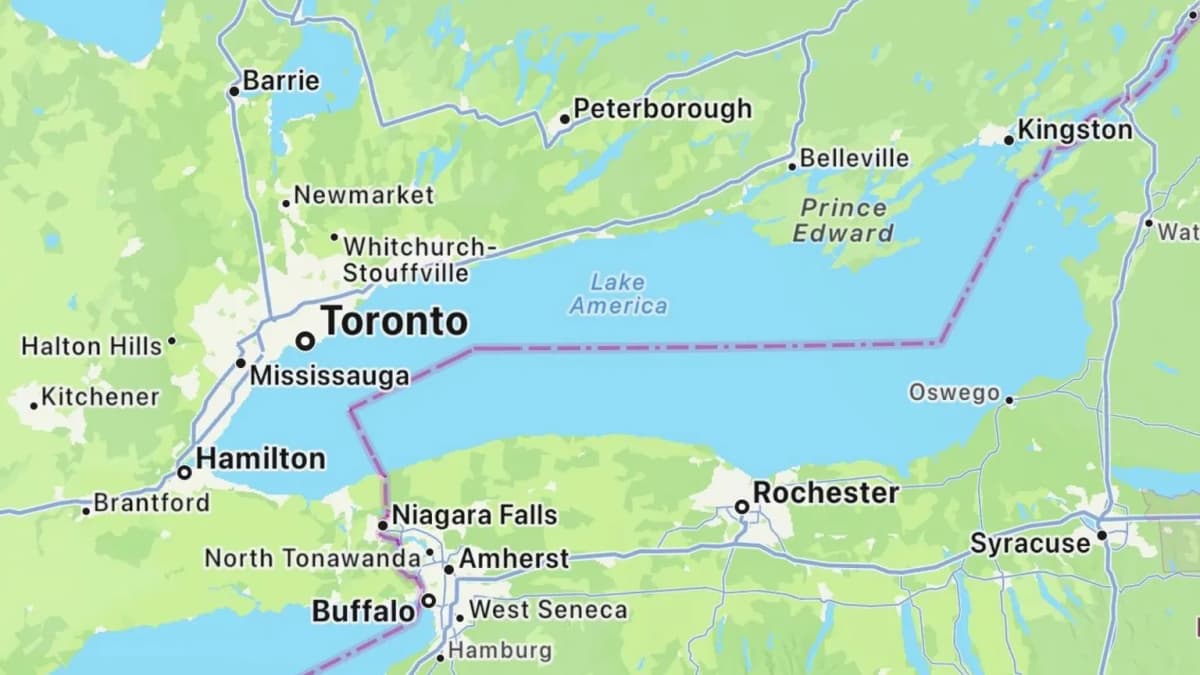 Apple Follows Google, Renames Lake Ontario to ‘Lake America’ on Maps